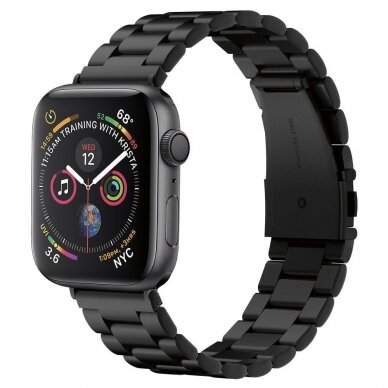 Aukštos Kokybės Dirželis Spigen Modern Fit Band Apple Watch 1/2/3/4/5/6 (42/44Mm) Juodas