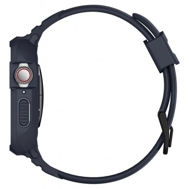 AUKŠTOS KOKYBĖS DIRŽELIS SU RĖMELIU Spigen Rugged Armor ”PRO” Apple Watch 4/5/6/SE (44MM) pilkas 2