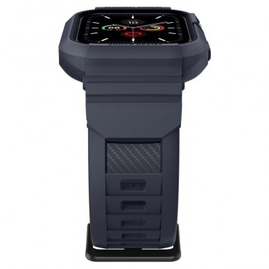 AUKŠTOS KOKYBĖS DIRŽELIS SU RĖMELIU Spigen Rugged Armor ”PRO” Apple Watch 4/5/6/SE (44MM) pilkas 6