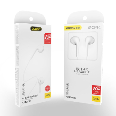 Ausinės Dudao Lateral Earphones Earbuds Headphones Baltos (X10S white) 11