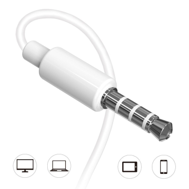 Ausinės Dudao Lateral Earphones Earbuds Headphones Baltos (X10S white) 9