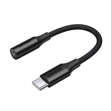 Ausinių Adapteris Ugreen 3,5 mm mini jack į USB Type C 10cm Juodas UGLX912