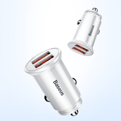 Automobilinis įkroviklis Baseus Circular Universal Smart Car Charger 2X Usb Qc3.0 Quick Charge 3.0 Scp Afc 30W juodas 13