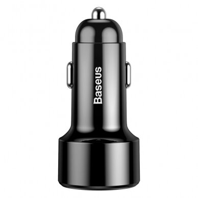 Automobilinis įkroviklis Baseus Magic Series Dual Qc Car Charger With Digital Display 2X Usb Qc3.0 45W 6A Juodas 2