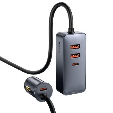 Automobilinis Įkroviklis Baseus Share Together 2x USB / 2x USB Type C 120W PPS Quick Charge Power Delivery Pilkas (CCBT-A0G) 1