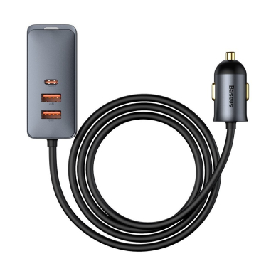 Automobilinis Įkroviklis Baseus Share Together 2x USB / 2x USB Type C 120W PPS Quick Charge Power Delivery Pilkas (CCBT-A0G) 2