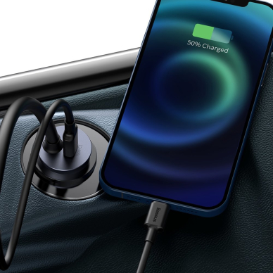 Automobilinis Įkroviklis Baseus Share Together 2x USB / 2x USB Type C 120W PPS Quick Charge Power Delivery Pilkas (CCBT-A0G) 8