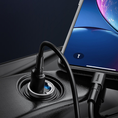 Automobilinis įkroviklis Baseus Tiny Star Mini Quick Charge Car Charger Usb Port 30W pilkas 7