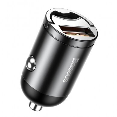 Automobilinis įkroviklis Baseus Tiny Star Mini Quick Charge Car Charger Usb Port 30W pilkas