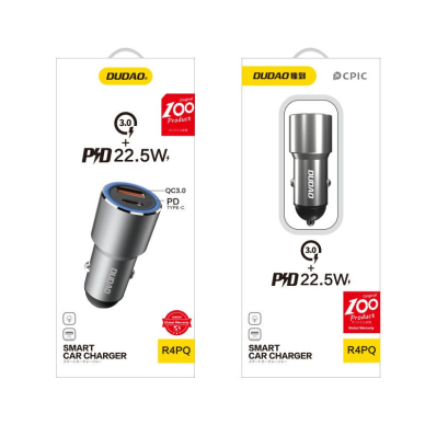 Automobilnis įkroviklis Dudao car charger USB / USB Typ C Power Delivery Quick Charge 22,5 W pilkas 4