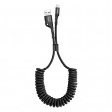 Baseus Fish Eye Spring Data Cable with Nylon Wire USB / Lightning 1M 2A black (CALSR-01)