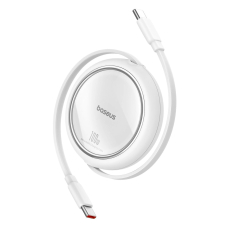 Baseus Free2Draw Mini USB-C - USB-C 100W 1m retractable Kabelis - baltas