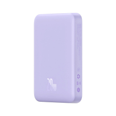 Baseus Magnetic Mini Induction Powerbank 10000mAh 20W - violetinis + USB-C - USB-C Kabelis