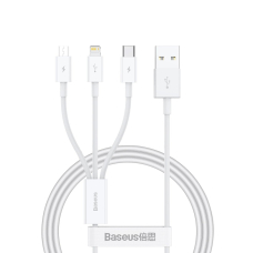 Baseus Superior Series USB-A - USB-C / Lightning / micro USB 3.5A Kabelis 1m - baltas