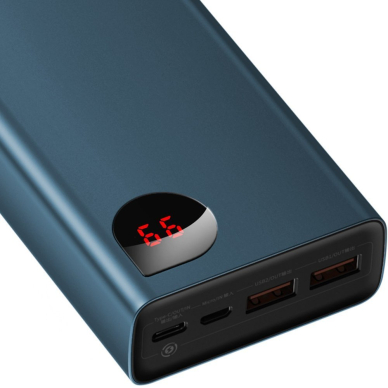 Baseus Adaman power bank Išorinė Baterija 2x USB / 1x USB Type C / 1x micro USB 20000mAh 65W Mėlynas (PPIMDA-D03) 2