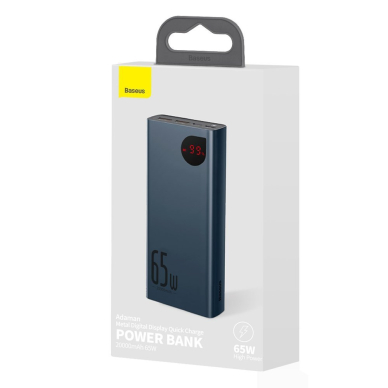 Baseus Adaman power bank Išorinė Baterija 2x USB / 1x USB Type C / 1x micro USB 20000mAh 65W Mėlynas (PPIMDA-D03) 4