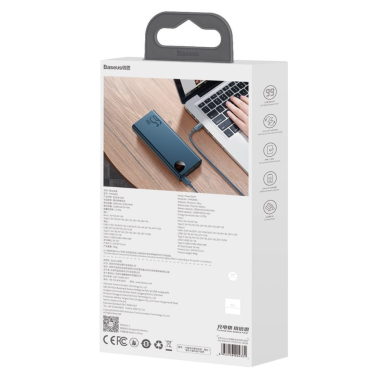 Baseus Adaman power bank Išorinė Baterija 2x USB / 1x USB Type C / 1x micro USB 20000mAh 65W Mėlynas (PPIMDA-D03) 5