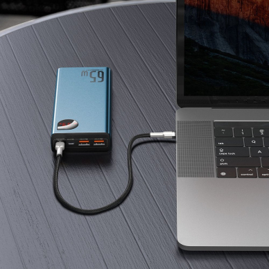 Baseus Adaman power bank Išorinė Baterija 2x USB / 1x USB Type C / 1x micro USB 20000mAh 65W Mėlynas (PPIMDA-D03) 7