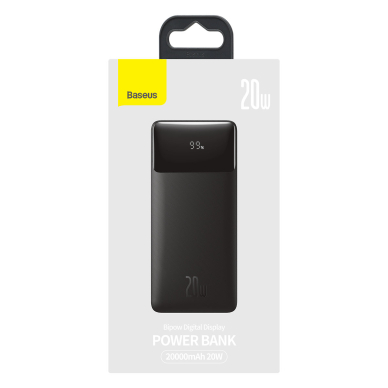 Baseus Bipow Fast Charging Power Bank 20000mAh 20W Black (Overseas Edition) + USB-A - Micro USB 0.25m Black Cable (PPBD050501) 4