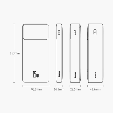 Baseus Bipow fast charging powerbank 20000mAh 15W black (Overseas Edition) + USB-A - Micro USB cable 0.25m black (PPBD050101) 12