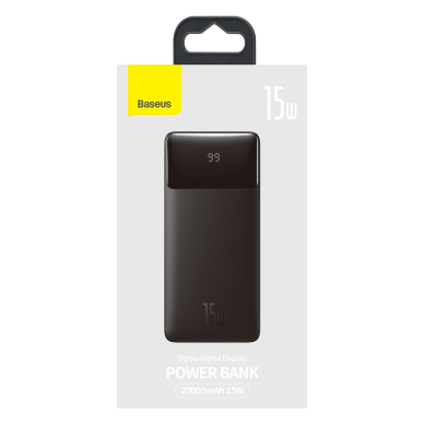 Baseus Bipow fast charging powerbank 20000mAh 15W black (Overseas Edition) + USB-A - Micro USB cable 0.25m black (PPBD050101) 4