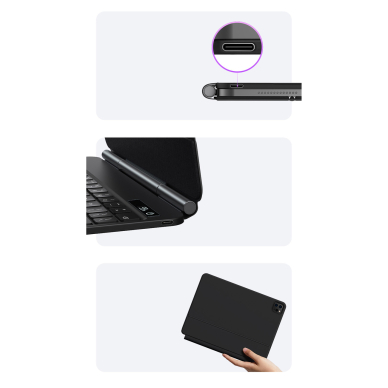 Akcija! Baseus Brilliance magnetic case wireless keyboard with display iPad Pro 11'' (2018/2020/2021) / iPad Air 4 10.9'' / iPad Air 5 10.9'' / iPad 10 10.9'' (2022) gray 21