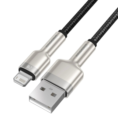 Baseus Cafule Series Metal Data USB-A / Lightning 2.4A Kabelis 1m - Juodas 4