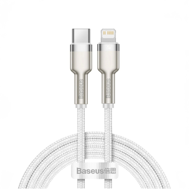 Baseus Cafule Series Metal Data USB-C / Lightning 20W PD Kabelis 1 m - baltas