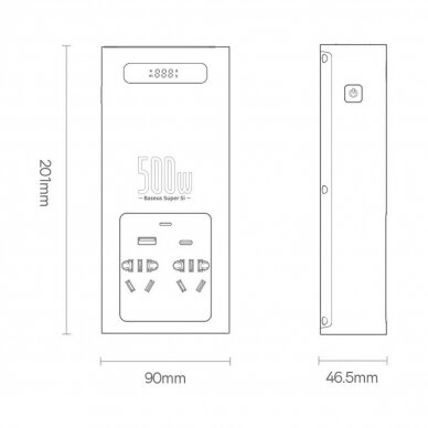 Baseus car power inverter 150W 12V / 500W 220V (EU and CN plug) Juodas (CGNB000101) 28