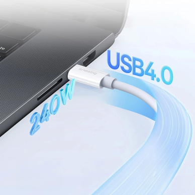 Baseus CB000068 USB-C - USB-C Kabelis 240W PD 8K 60Hz 1m - baltas 16