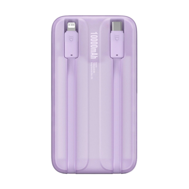 Baseus Comet Series powerbankdisplay 10000mAh 22.5W - violetinis + USB-A / USB-C Kabelis 3