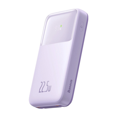 Baseus Comet Series powerbankdisplay 10000mAh 22.5W - violetinis + USB-A / USB-C Kabelis 5