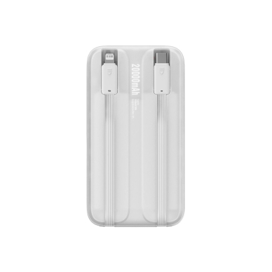 Baseus Comet Series powerbankdisplay 20000mAh 22.5W - baltas + USB-A / USB-C Kabelis 3