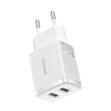 Baseus Compact Charger 2U 10.5W EU Baltas 6