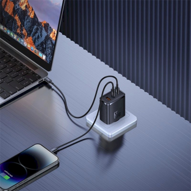 Baseus Cube Pro 65W GaN Įkroviklis  2x USB-C USB-A - Juodas 9