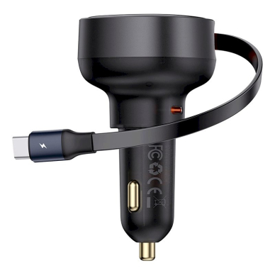 Baseus Enjoyment Pro USB-C (female) / USB-C (male) 60W car Įkroviklis  - Juodas 9