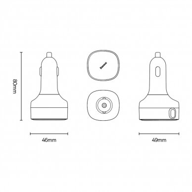 Baseus Enjoyment Retractable 2-in-1 Car Charger C+L 30W Juodas 23