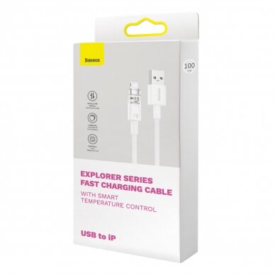 Baseus Explorer Series cable USB - Lightning 2.4A 2 m Baltas (CATS010102) 4