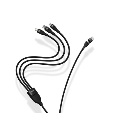 Baseus Flash Series II USB Type C / USB Type A cable - USB Type C / Lightning / micro USB 100 W 1.2 m black (CASS030101) 6