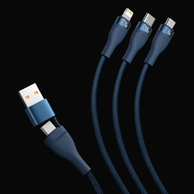 Baseus Flash Series II USB Type C / USB Type A cable - USB Type C / Lightning / micro USB 100 W 1.2 m black (CASS030101) 7