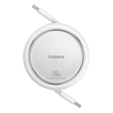 Baseus Free2Draw Mini USB-C - USB-C 100W 1m retractable Kabelis - baltas 2