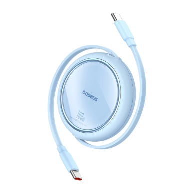 Baseus Free2Draw Mini USB-C - USB-C 100W 1m retractable Kabelis - blue