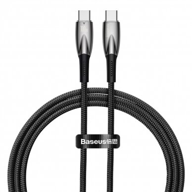 Baseus Glimmer Series cable with fast charging USB-C 480Mb/s PD 100W 1m Juodas