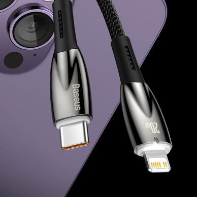 Baseus Glimmer Series cable with fast charging USB-C 480Mb/s PD 100W 2m Juodas 19