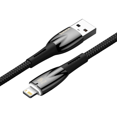 Baseus Glimmer Series cable with fast charging USB-C - Lightning 480Mb/s 2.4A 2m black 3