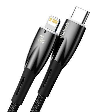 Baseus Glimmer Series cable with fast charging USB-C - Lightning 480Mb/s PD 20W 1m Juodas 1