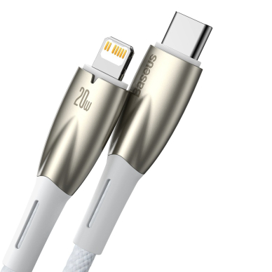 Baseus Glimmer Series cable with fast charging USB-C - Lightning 480Mb/s PD 20W 1m white 1