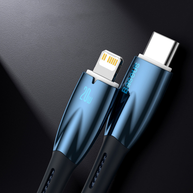 Baseus Glimmer Series cable with fast charging USB-C - Lightning 480Mb/s PD 20W 1m white 21