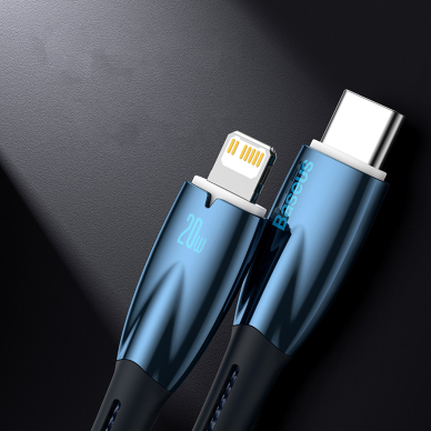 Baseus Glimmer Series fast charging cable USB-A - USB-C 100W 480Mbps 1m blue 15