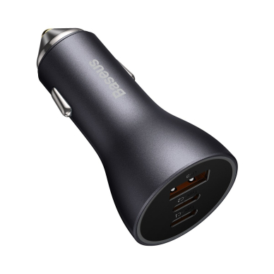 Baseus Golden Contactor Pro USB-A car charger + 2x USB-C 65W dark gray (CGJP010013) 2